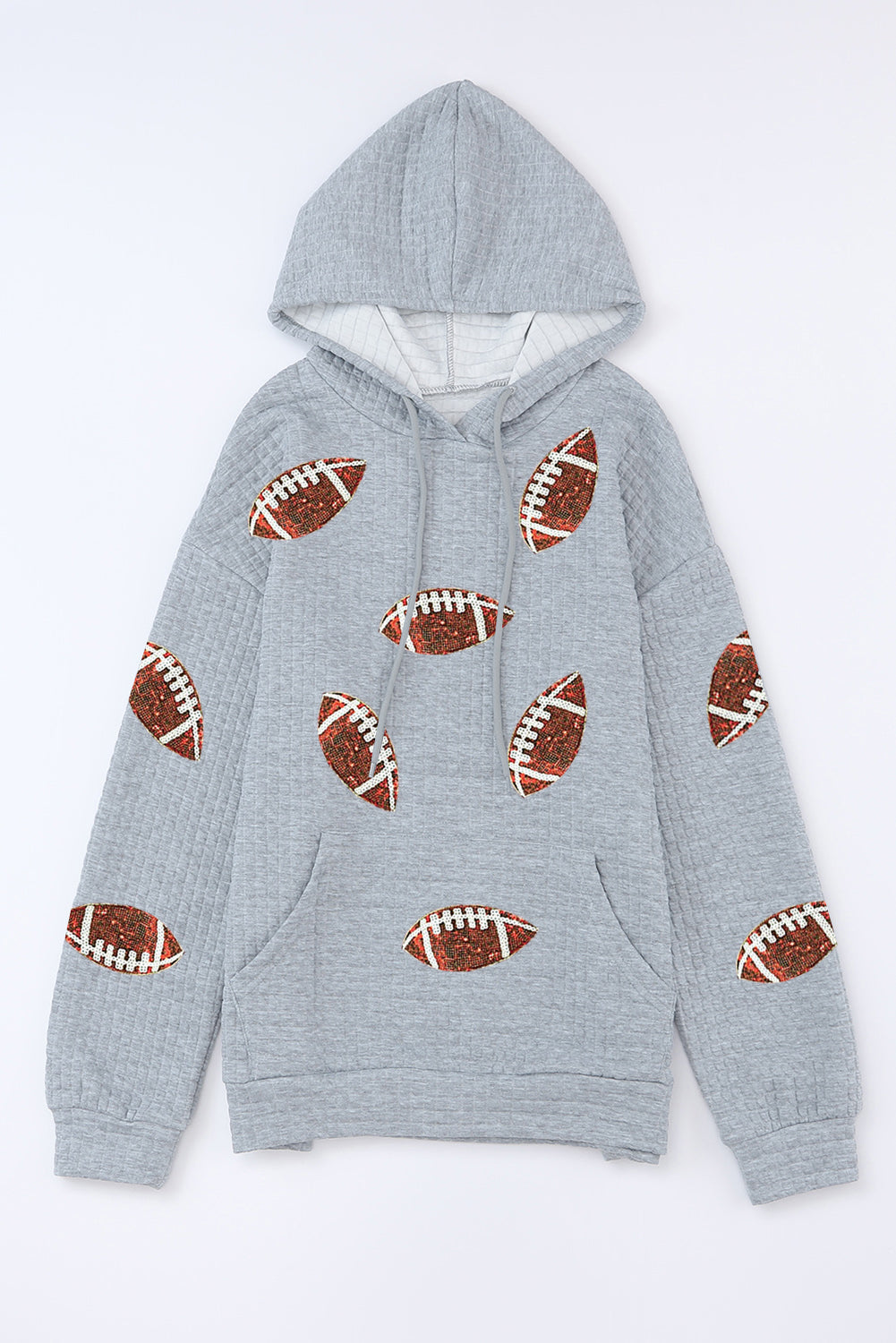 Blue Zone Planet | Drawstring Football Long Sleeve Hoodie