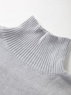 Solid High Neck Loose Sweater
