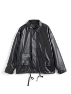 Oversized Black Faux Leather Jacket