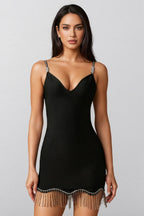 Kadek Sleeveless Diamond Tassels Mini Dress
