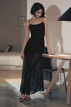Sparkling Mesh Spliced Cami Long Party Dress