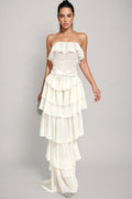 Mirae Apricot Off Shoulder Maxi Dress