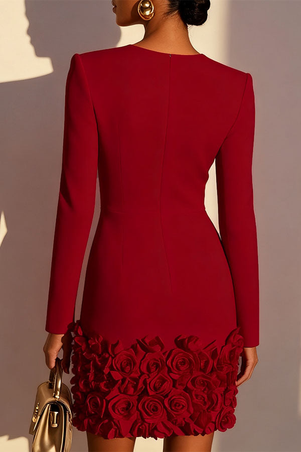 Aurora Rosa 3D Floral Mini Dress Aurora Rosa