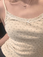 Lace Spliced Ditsy Floral Cami Top