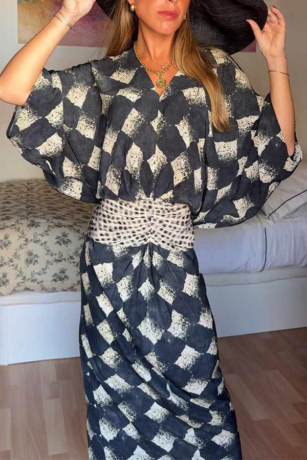 Nomad Diamond Print Kaftan Maxi Dress