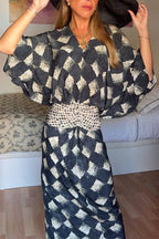 Nomad Diamond Print Kaftan Maxi Dress