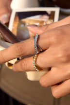 Western-style Affordable Luxury Geometric White Diamond Ring