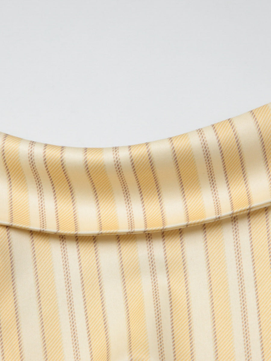 Retro Buttons Stripes Sexy Shirts