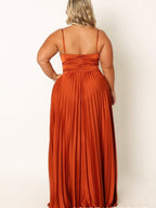 Camisoles Green Formal Dress Crimp Maxi Dresses