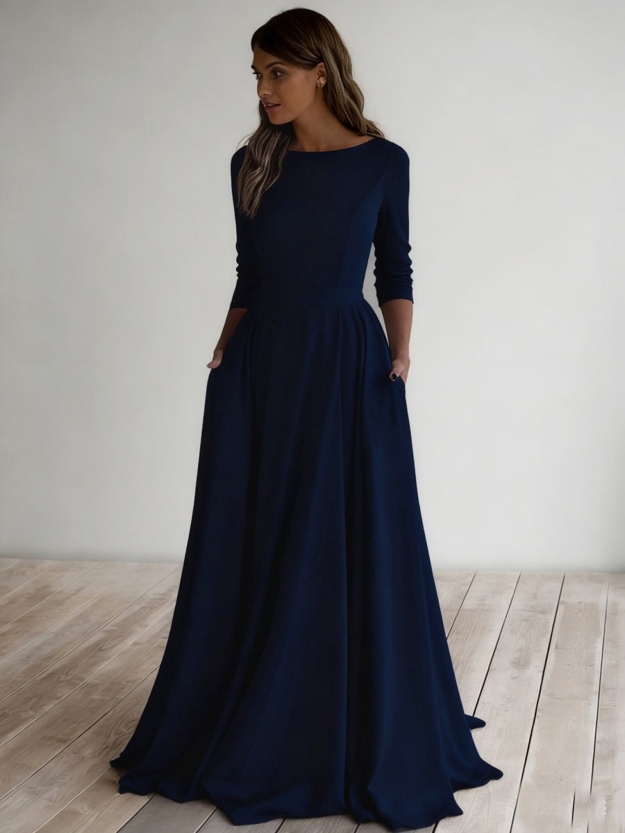 Simplicity Long Sleeve Parties Maxi Dresses