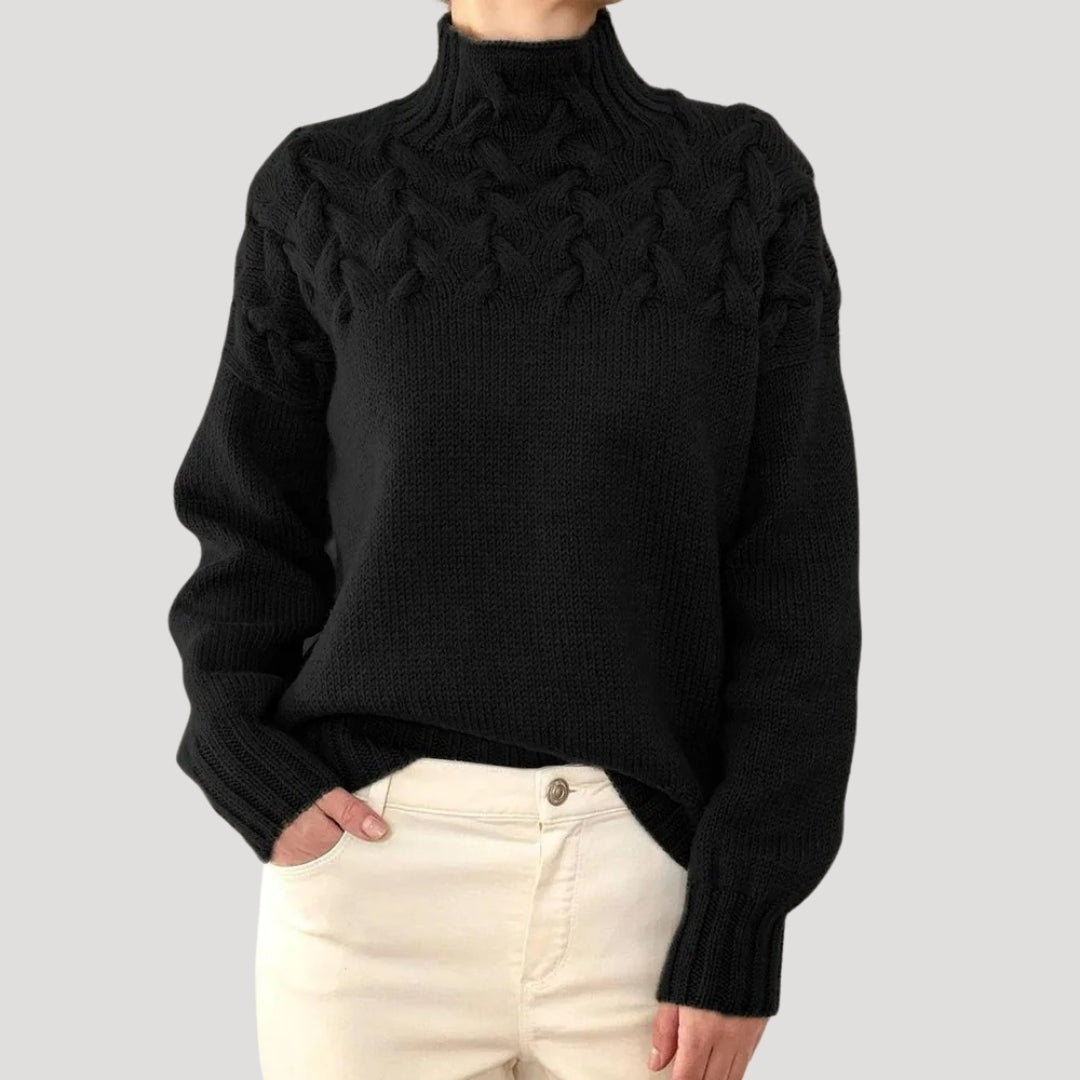 | Women's Cable High-Neck Sweater