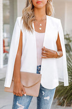 Open Front Split Sleeves Cape Jacket