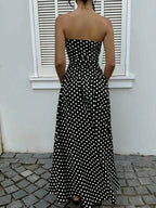 Off-shoulder Polka Dots A Grace Maxi Dresses