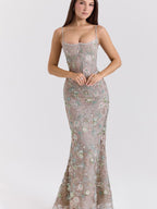 Low-cut Sleeveless Sexy Backless Tie-up Long Dress