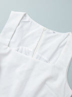 Square Collar Cotton And Linen Camisoles Leisure Temperament Maxi Dresses