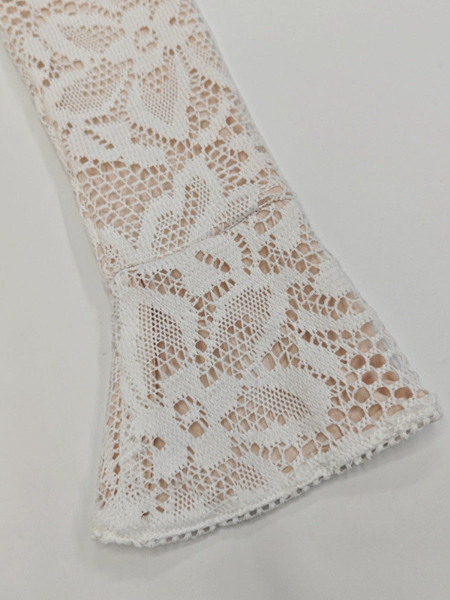 Lace Cutout Bodycon Bell Sleeves Mini&Short Dresses