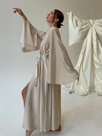 V-neck Thin Strap Nightgown Lazy Style Parties Maxi Dresses