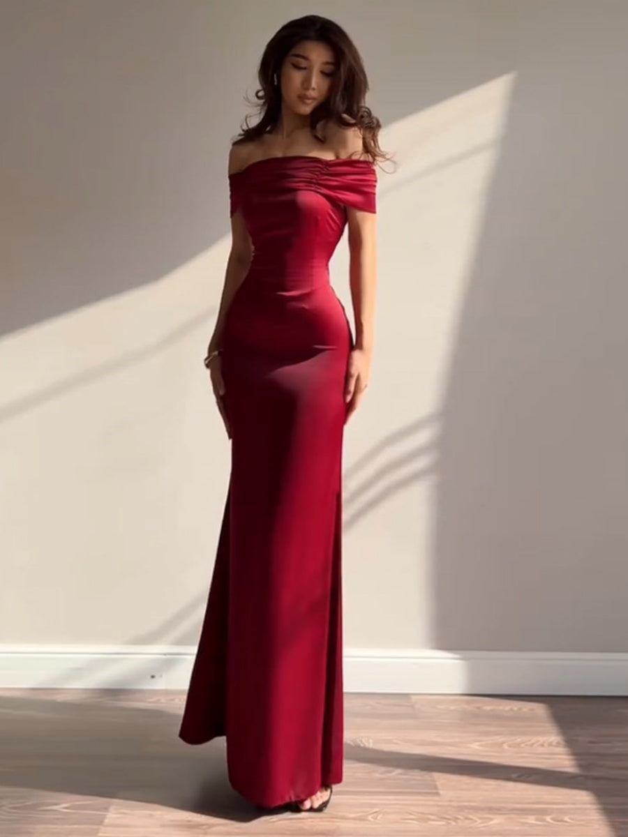 Off Shoulder Hip-hugging Parties Maxi Dresses