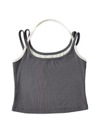 Contrast Color Fake Two Piece Cami Top