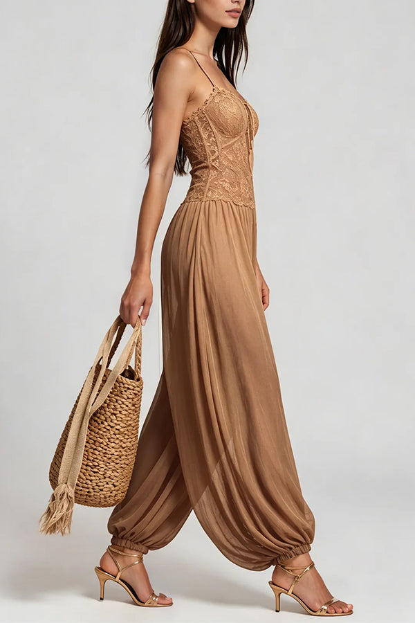 Aria Lace Bodice Boho Jumpsuit