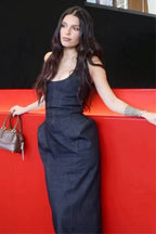Halter Neck Corset Sculptural Hip Detail Ribbed Bodycon Midi Dress