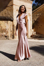 Verónica Chic Maxi Dress Dusty Pink Elevated Occasion Wear
