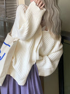 Solid Loose Breasted Knit Cardigan