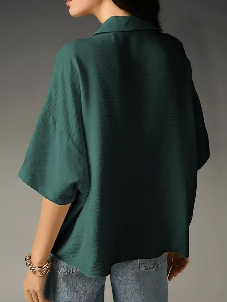 Short-sleeved Collared Casual Loose T-shirt