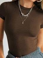 Thread Short Sleeve Slim-fit T-shirts