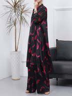 Women Cardigan Wide-leg Pants Co-ords Dress
