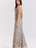 Low-cut Sleeveless Sexy Backless Tie-up Long Dress