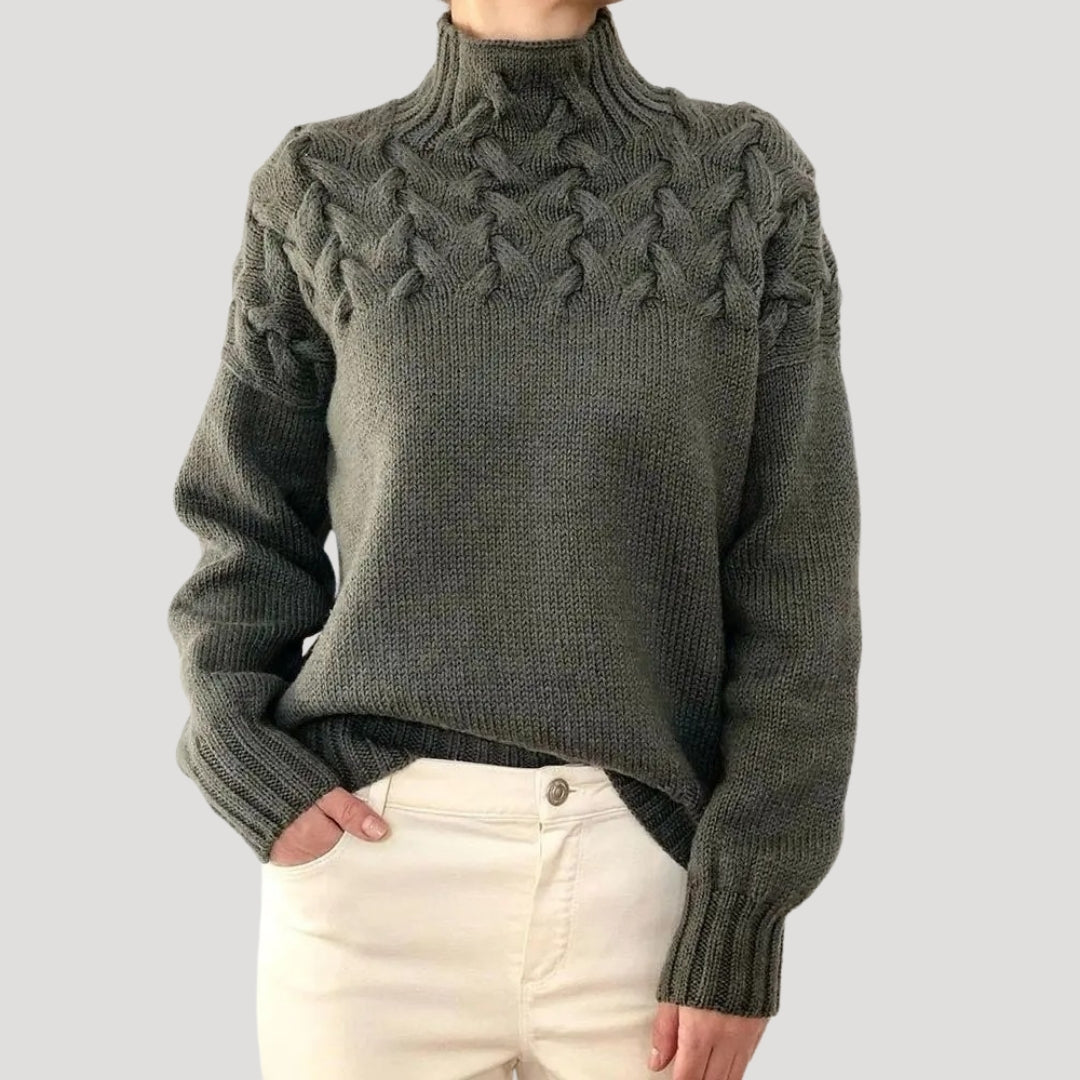 | Women's Cable High-Neck Sweater