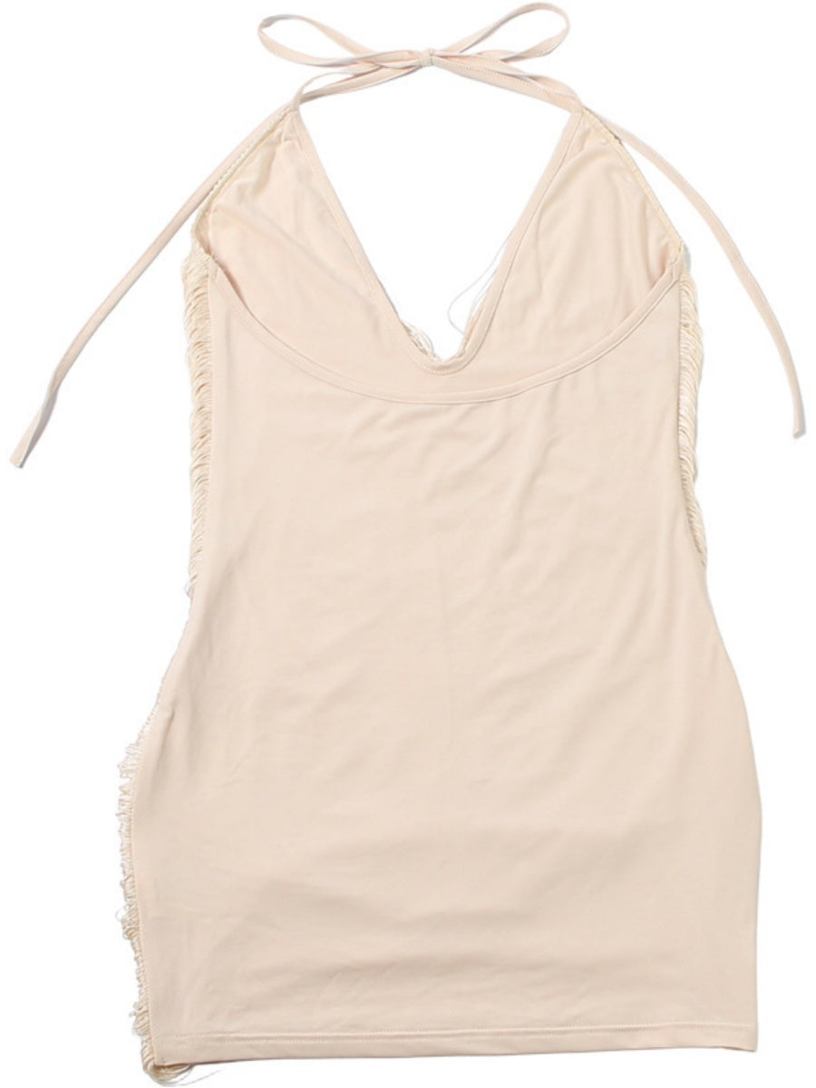 Tassel V-neck Halter Hip-hugging Mini&Short Dresses