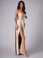 Slimming, Figure-hugging Backless Halter-neck Long Dress