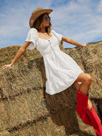 Backless Strapless Tie-up Plaid Mini Dress