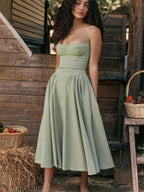 Camisoles Big Swing Solid Color Midi Dresses