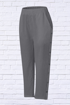 Full Size Side Decor Button Casual Wide Leg Pants Plus Size