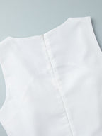 Square Collar Cotton And Linen Camisoles Leisure Temperament Maxi Dresses