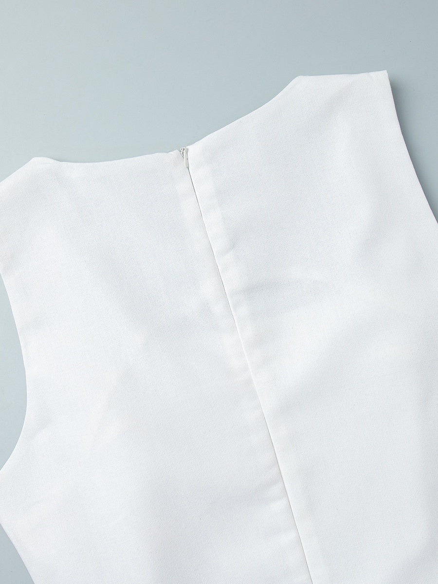 Square Collar Cotton And Linen Camisoles Leisure Temperament Maxi Dresses