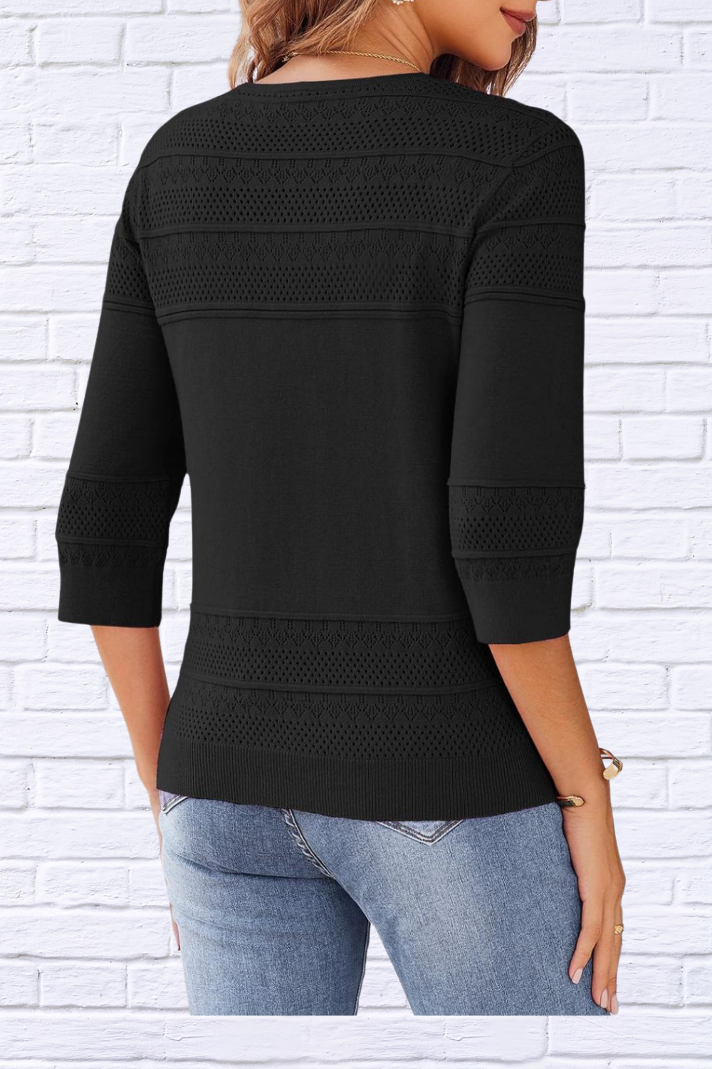 Button Up 3/4 Sleeve Cardigan _ Classic Comfort with a Modern Twist