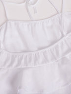 Pure Cotton Cake Skirt Backless Camisoles Beach Cover-up Mini&Short Dresses