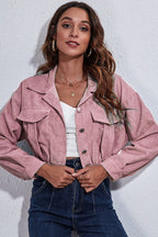 Cinched Waist Corduroy Jacket