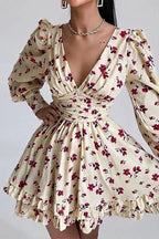 Floral Long Sleeve Party Dress