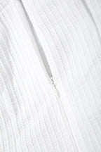 White Faux Fur Bodice Asymmetric Hem Dress