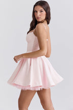 Spaghetti Strap Puff Mini Dress