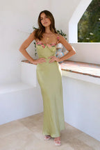 Xara Timeless Maxi Dress Lime Green Evening Wear Edit