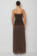 Eurien Off-Shoulder Ruffled Pleated Maxi Dress