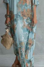 Boho Chic Floral Print Loose Fit Maxi Dress