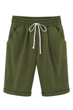 Solid Casual Self-tie Side Pockets Short Pants