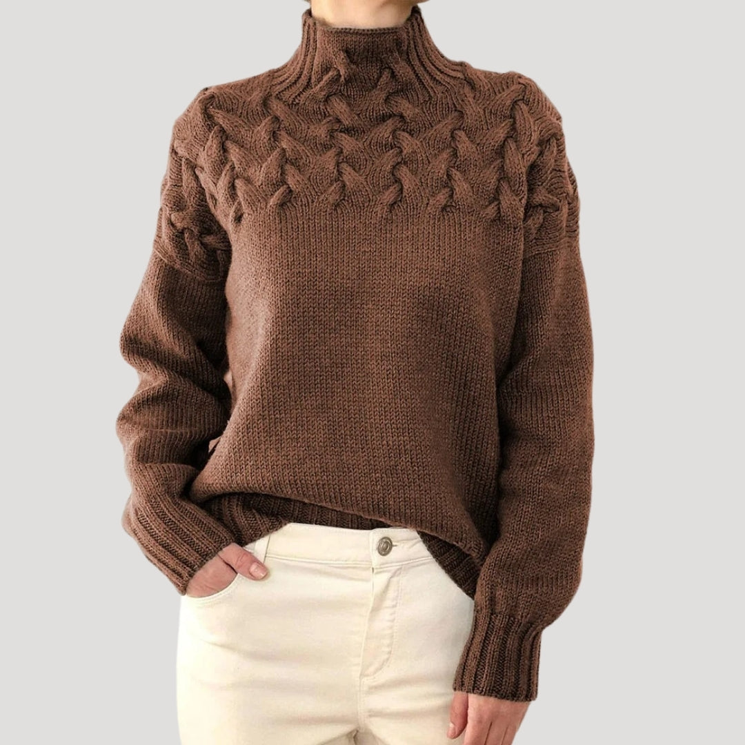 | Women's Cable High-Neck Sweater